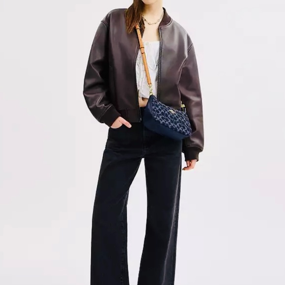 Coach Teri Shoulder Bag In Signature Denim W/Cherry & Leather Hangtag NWT - Picture 6 of 7